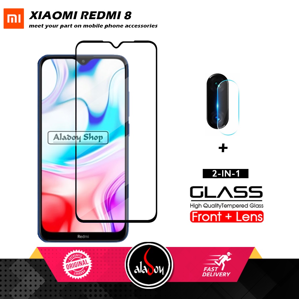 Tempered Glass Layar Xiaomi Redmi 8 / 8A PAKET 2 IN 1 Tempered Glass Layar dan Tempered Glass Camera