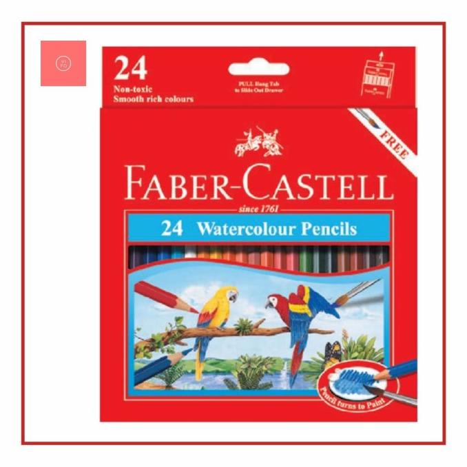 

(BISA COD) Pensil Warna Faber-Castell 24 Watercolour BERMUTU Kode 688