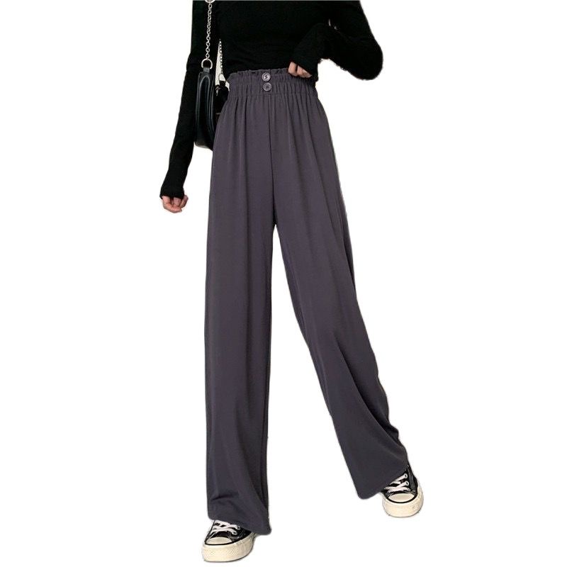 Button Pants Wanita / DOBBY PANTS 2 KANCING CELANA KULOT WANITA / Celana Panjang Wanita Korean Style Loose High Waist