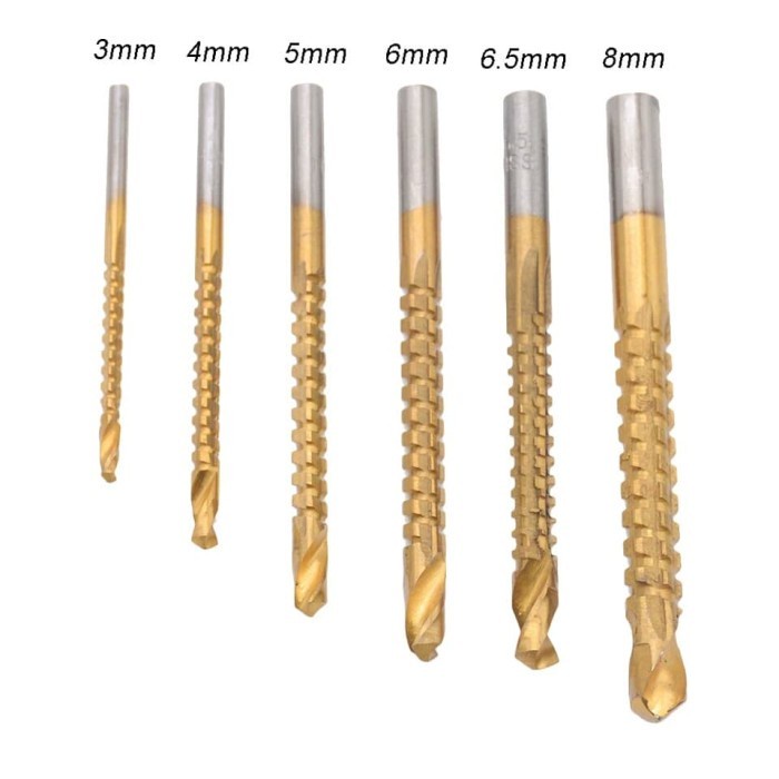 perbiji Mata Bor Gergaji HSS Titanium 3 4 5 6 6.5 8 Drill Saw Bits