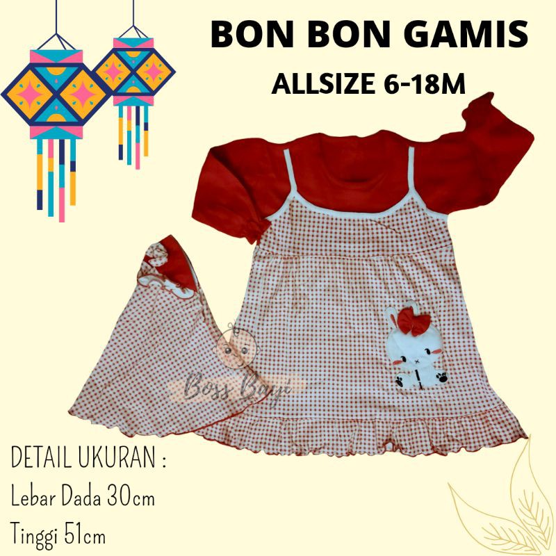 Gamis Anak Perempuan / Baju Lebaran / Baju Muslim Anak Gamis Bon Bon