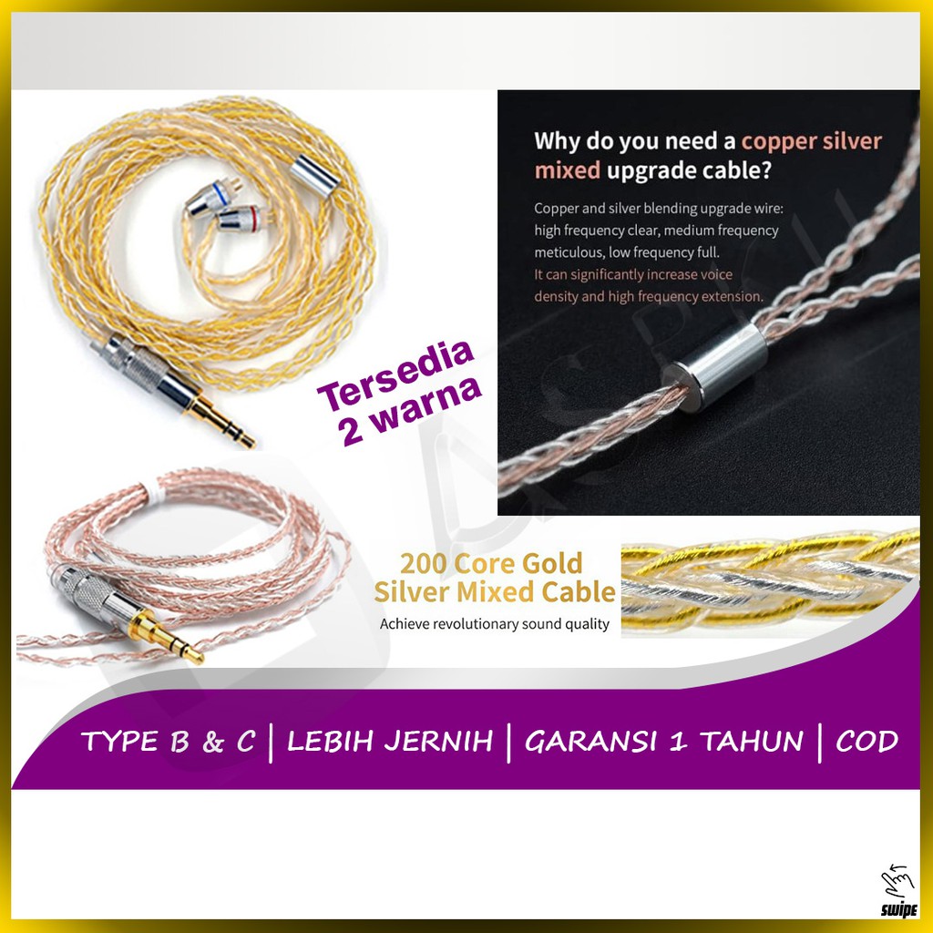 Knowledge Zenith Kabel Upgrade Cable Type A Type B Original KZ Ori Earphone Headset Handsfree Ori