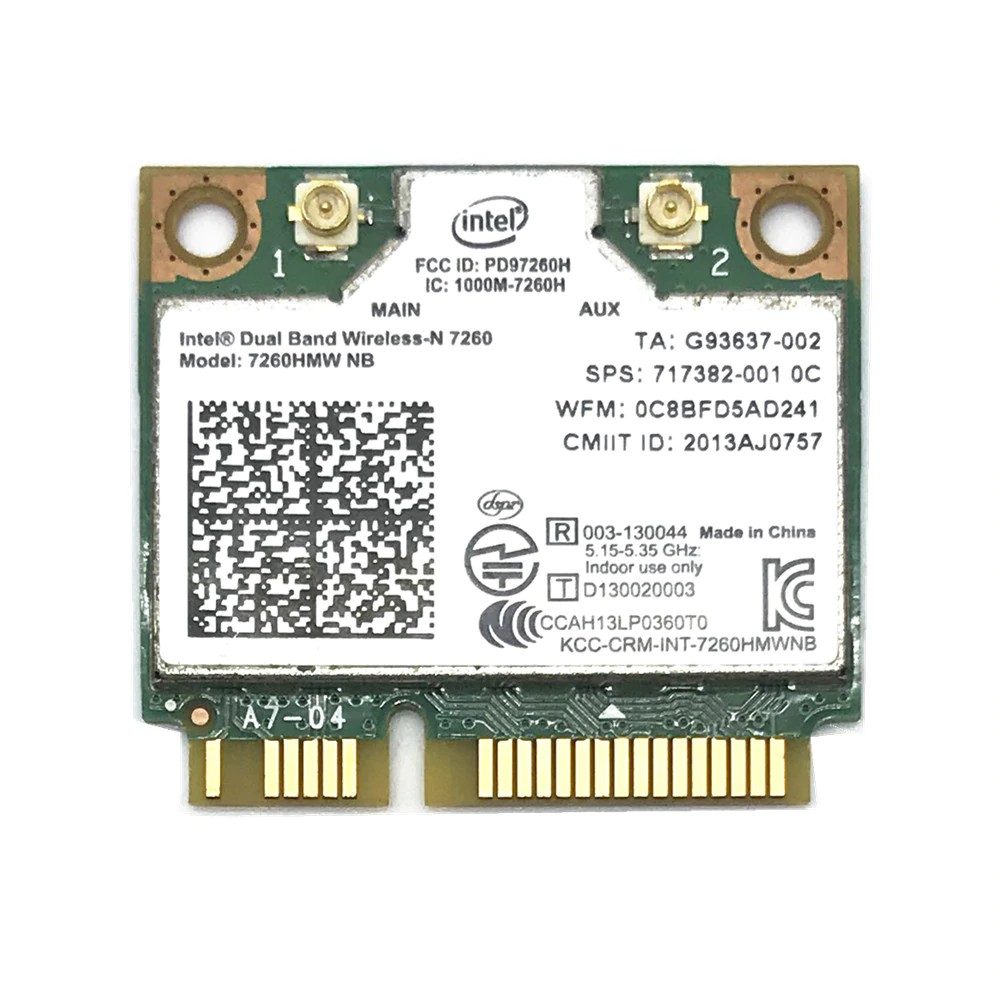 GRATIS ONGKIR for Intel Wireless-N 7260 7260HMW NB Mini PCI-E 802.11b/g/n 300M Wifi Card for HP