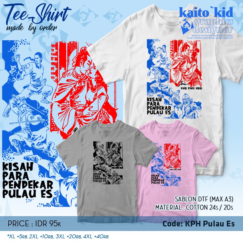 Kaos KHO PING HOO - PENDEKAR PULAU ES Sablon DTF Bisa Custom Design Desain Bebas