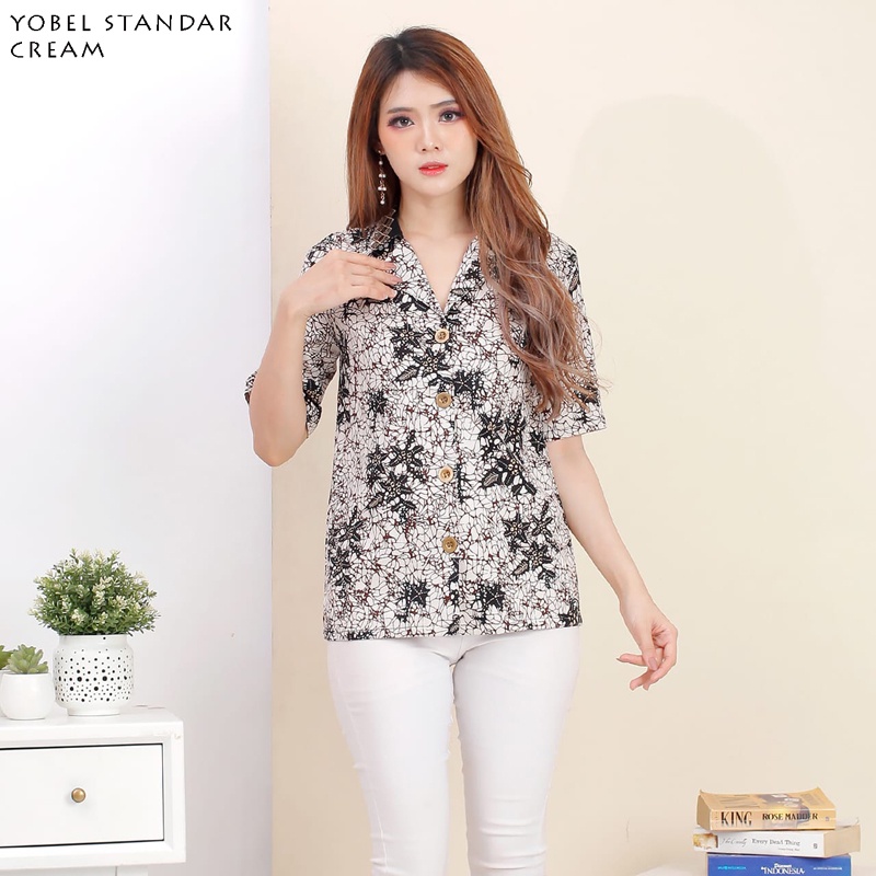 Evercloth Yobel Atasan Batik Wanita Kemeja Batik Perempuan Baju Batik Couple Modern / 288 MIX