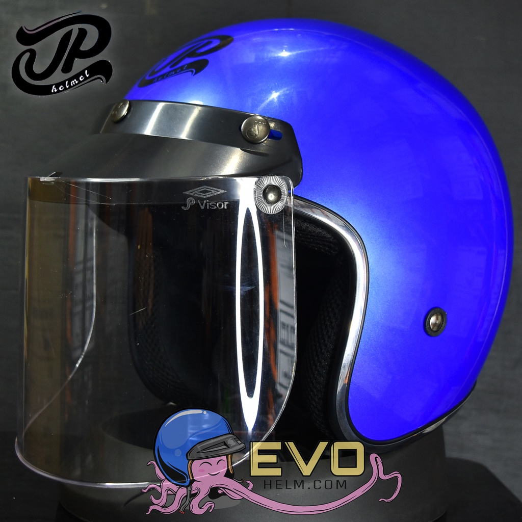 HELM BOGO JPX_JP NEW BIGIE_SOLID - BLUE METALIK GLOSI