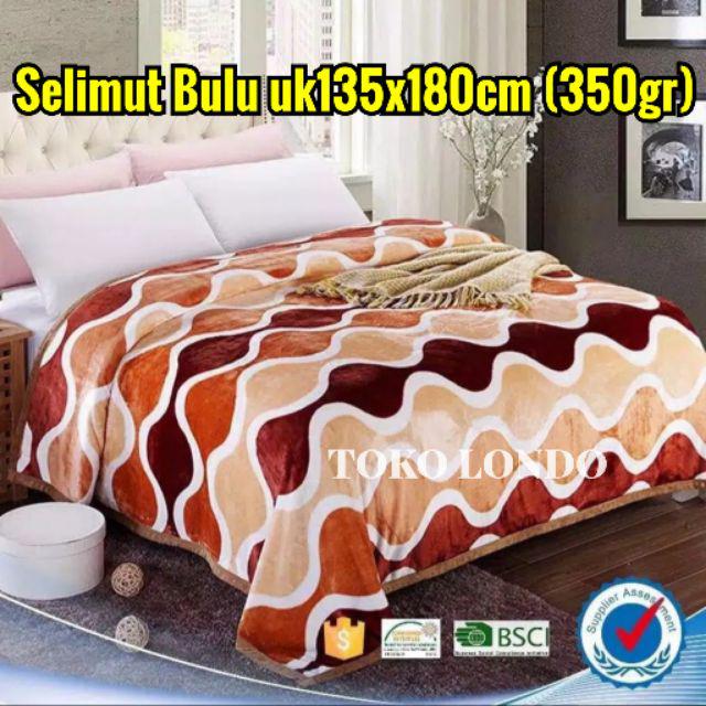 [TERMURAH] SELIMUT DEWASA Selimut Bulu Motif Garis2 Abstrak Bunga2 MMC Uk135x180 HALUS LEMBUT 350gr-Wave - Brown