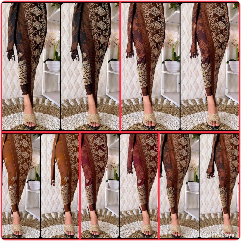 Kamen lembaran batik lasem bordir emas free selendang