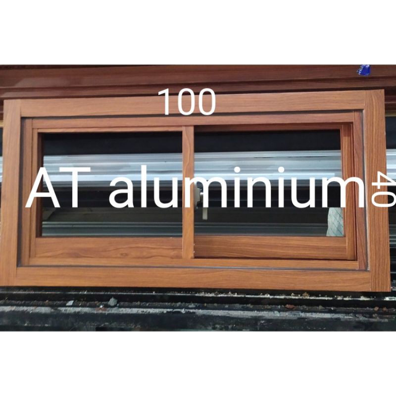 jendela sliding aluminium 40x100 serat kayu