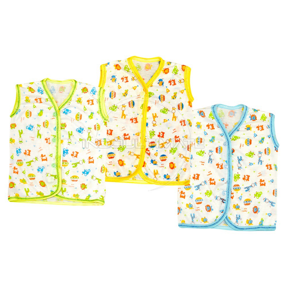 3pcs Kaos Bayi kutung tanpa lengan Newborn Baru Lahir BCS-043KK Atasan Bayi singlet  Pakaian Bayi