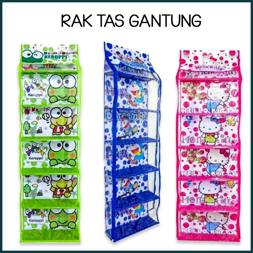 Rak TAS gantung 6 susun, full resleting