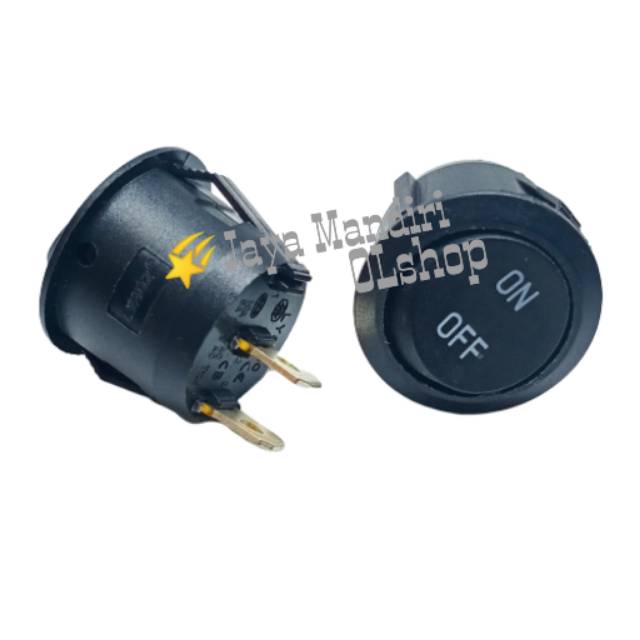 Saklar Switch Bulat ON OFF Hitam 2 Pin / Saklar ON OFF 2 Pin Bulat Ukuran Besar