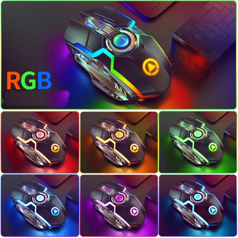 YINDIAO A5 Wireless E-Sports Gaming Mouse - Colorful RGB Light