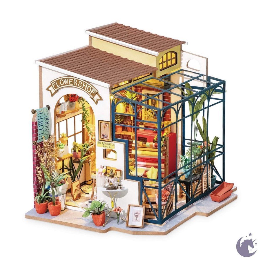 ROLIFE Robotime Emilyâ€™S Flower Shop Dg145 Flowerist Green House Hobby Toy Collection