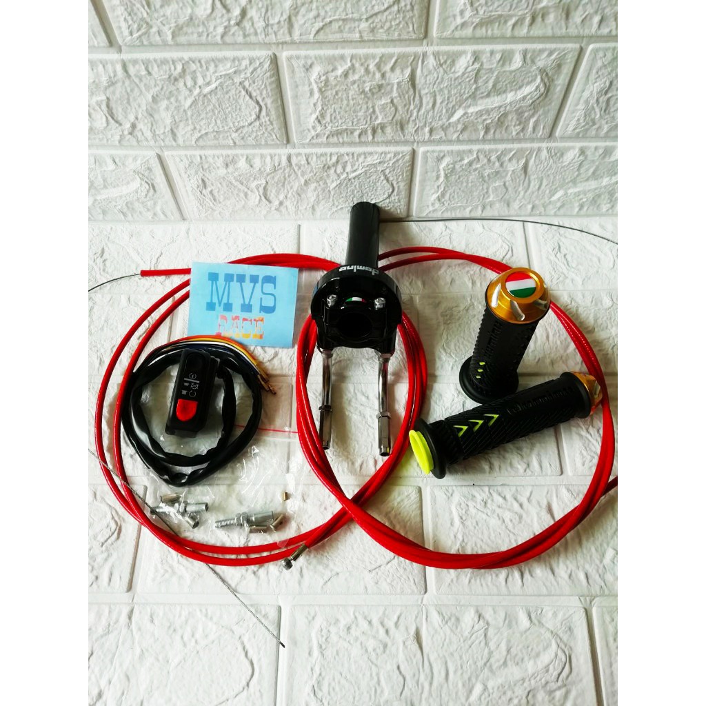 Gas Spontan 2 Kabel + Handgrip + Saklar Kanan + Kabel Gas = Sonic 150 R, Gsx 150 R, Nmax 155, Pcx 15