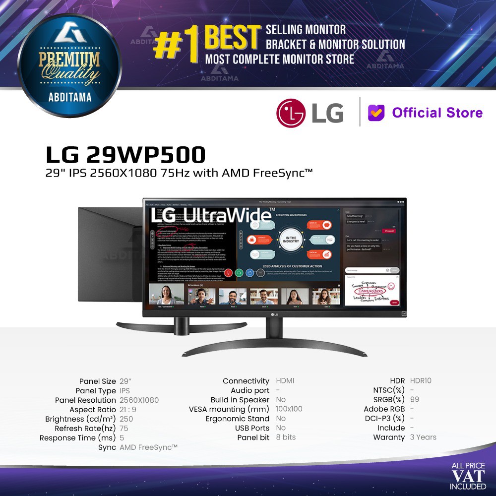 Monitor LED LG 29WP500 29&quot; Ultrawide IPS 2560x1080 HDMI HDR10