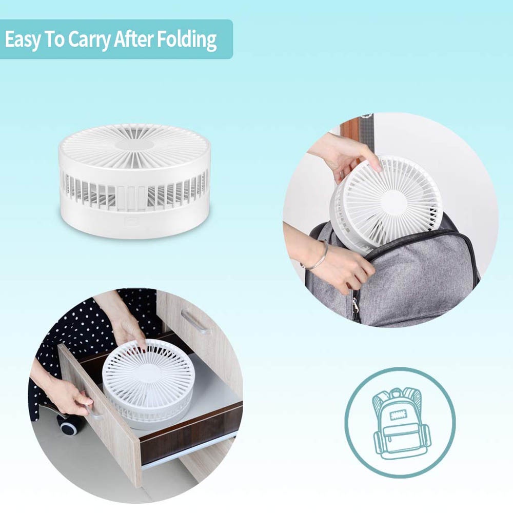 Kipas bentuk Bulat Portable Fan 2 Kecepatan Bisa Dilipat USB Baterai AA Mudah Dibawa FL516