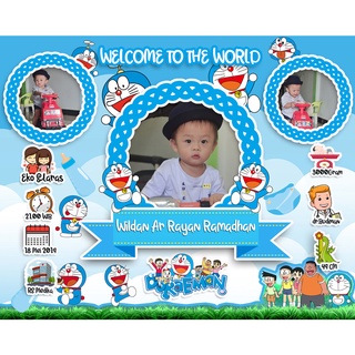 Jual BIODATA BAYI + PAPAN MDF Ukuran 12 R TEMA DORAEMON | Shopee Indonesia