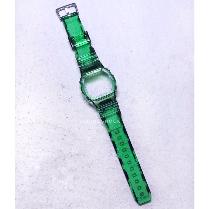 BNB Gshock DW5600 GREEN STRIPE Gloss Strap Besel Casio G-shock