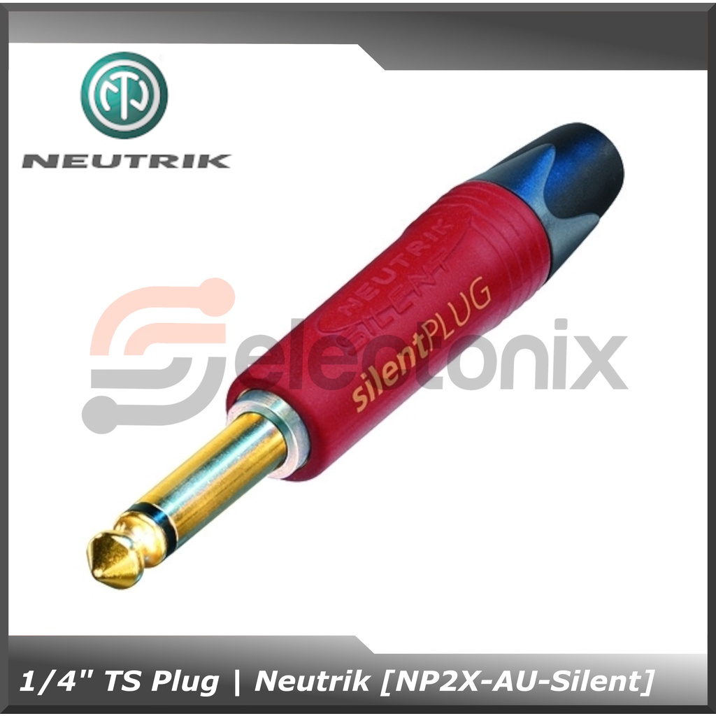 1/4&quot; TS Silent Plug | Neutrik [NP2X-AU-Silent]