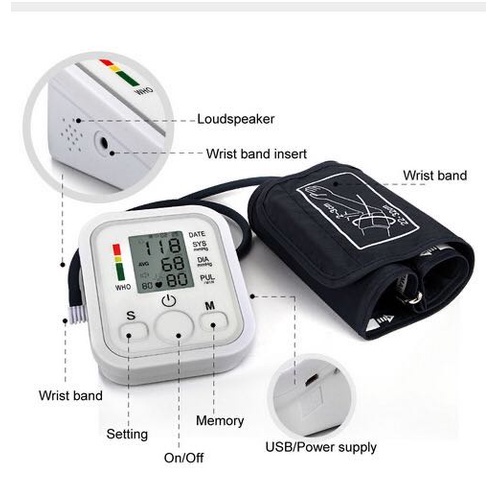 TaffOmicron Tensimeter Digital Alat Tensi Darah / Pengukur Tekanan Darah / Blood Pressure Monitor / Sphygmomanometer B869