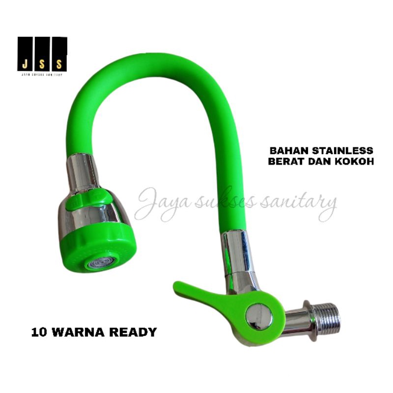 JAYASUKSESSANITARY - Kran Angsa Fleksibel - 1/2 Inch - High Quality Fleksibel Warna Warni Handle Warna