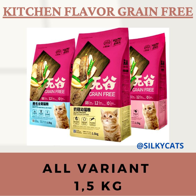 kitchen flavor KF mom &amp; baby kitten , beauty, adult cat food semua varian 1,5 KG FRESHPACK