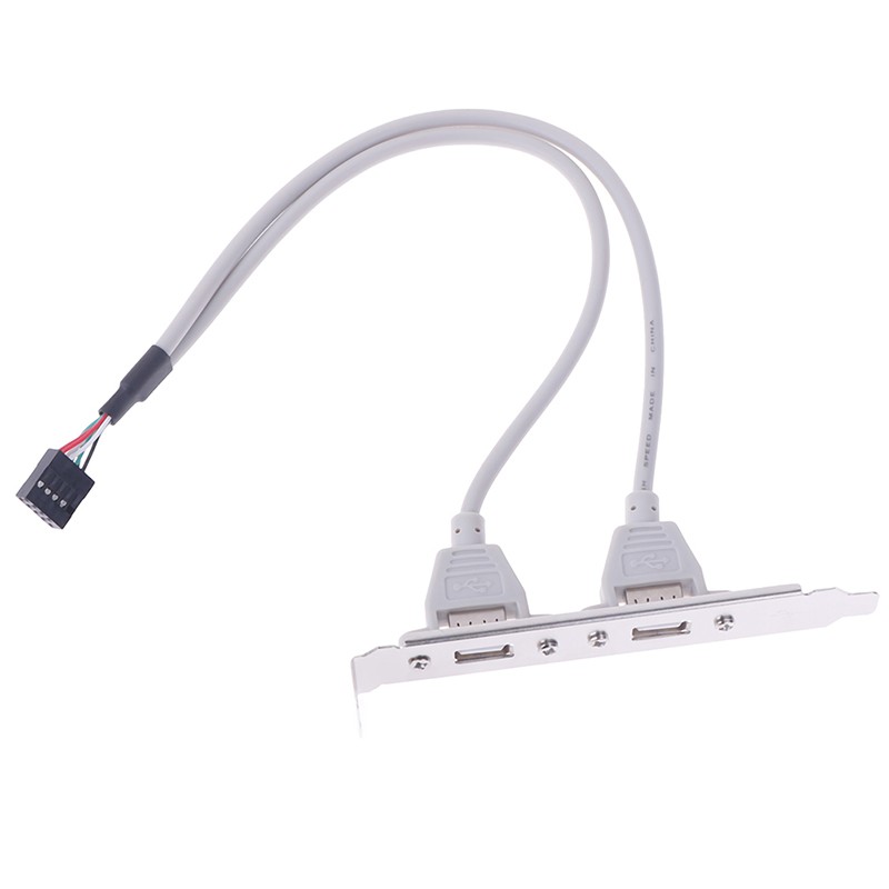 (Ele) 1pc Bracket Adapter Expansion 2 Port Usb 2.0 Warna Putih Untuk Panel Belakang Motherboard