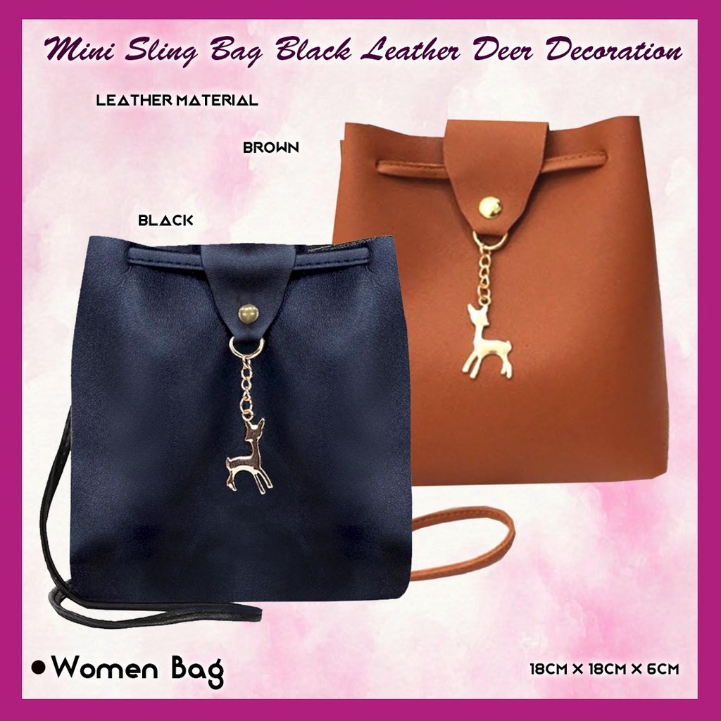 Mini Sling Bag Kulit Hiasan Rusa