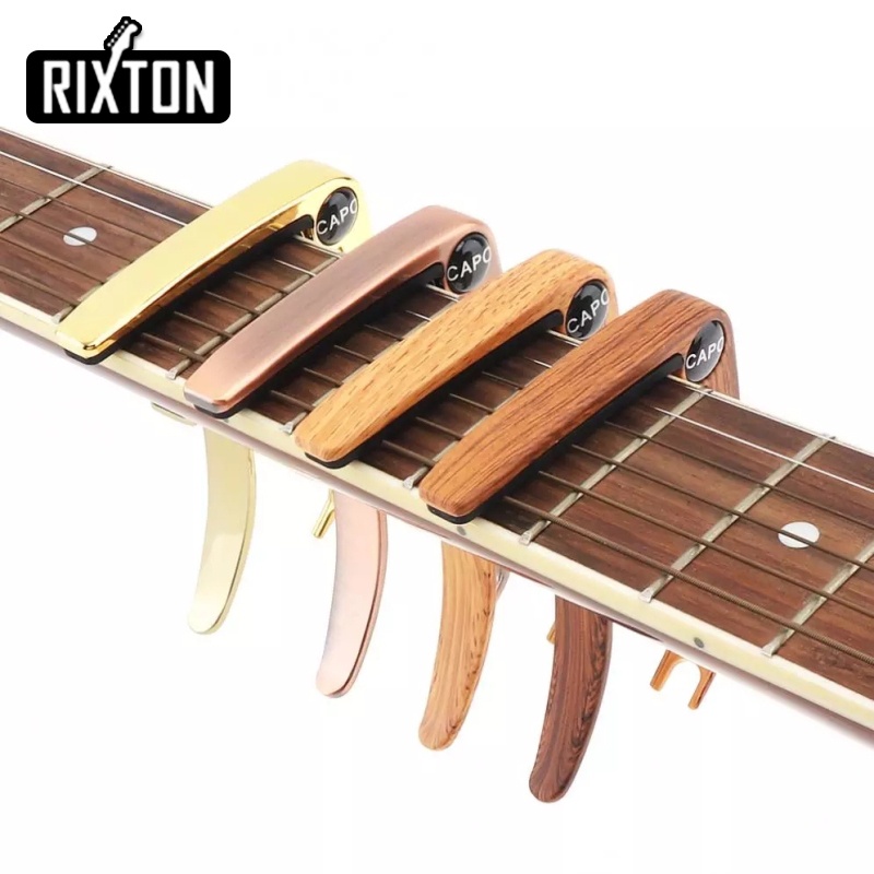 Rixton Guitar Capo LGL-06 Clamp Aluminium Alloy Logam Kayu Butir Perubahan Cepat Kunci Nilon Akustik