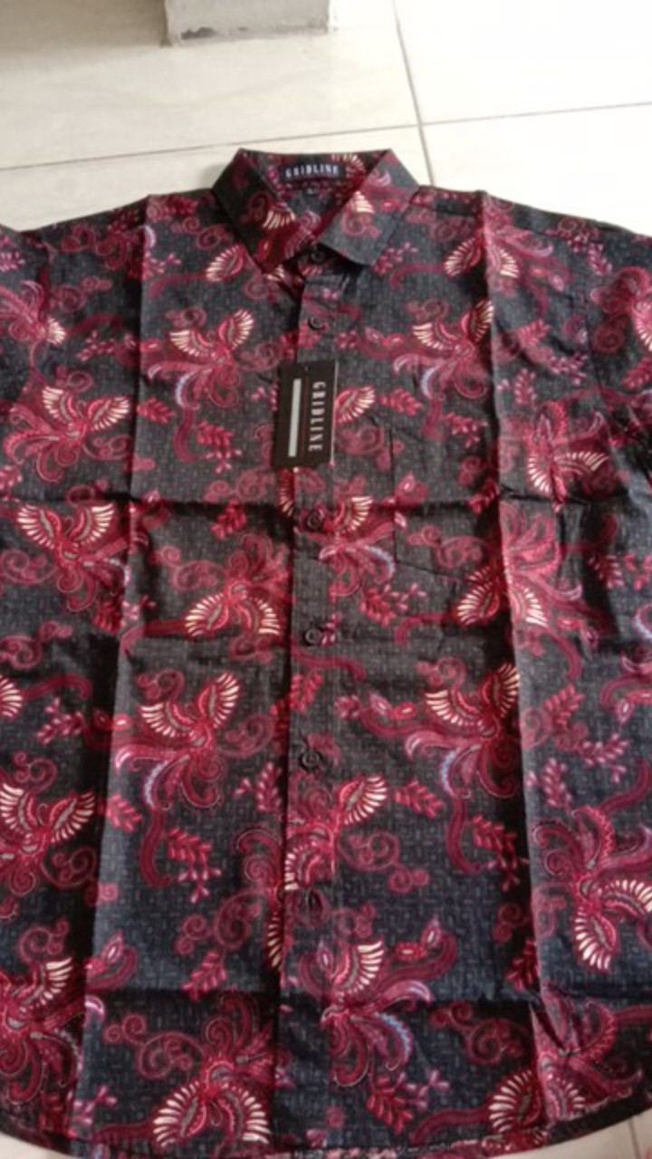 [gridline - R068 & R068-b] Kemeja Batik Pria Katun Lengan Pendek Regular Batik