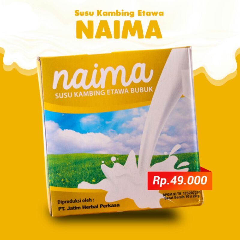 

Susu kambing Etawa Naima dengan Propolis,Beepolen dan Madu