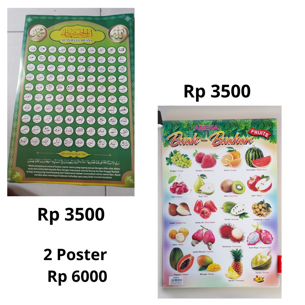 

Poster Aneka Buah-buah an & Poster Asmaul Husna