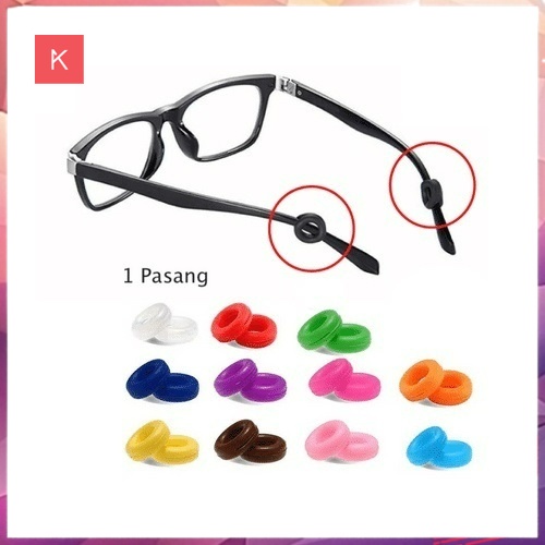 ANG EARHOOK PENGAIT KACAMATA SILICON BULAT 1PASANG (2PCS) / KARET ANTI SLIP KACAMATA PENAHAN TELINGA