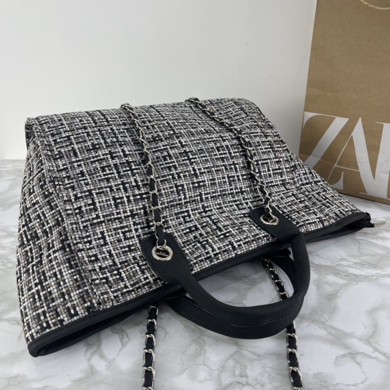 Tas Tote Bag Wanita Friska Bag Import Tali Kombinasi Tas Bahu Wanita Kekinian Totebag Besar RZ Bag