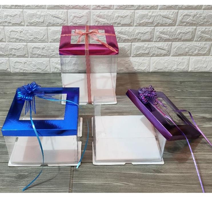 

➢ Kotak kue tart lubang mika, lapis legit, gift box, seserahan, sangjit, (1PACK ISI 2PCS) ♫