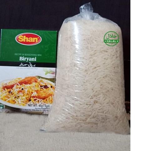 

BISA COD ✔️Promo ! Paket Beras basmati 1 kg+ 1 kotak bumbu shan biryani (khas nasi biryani)|RA6