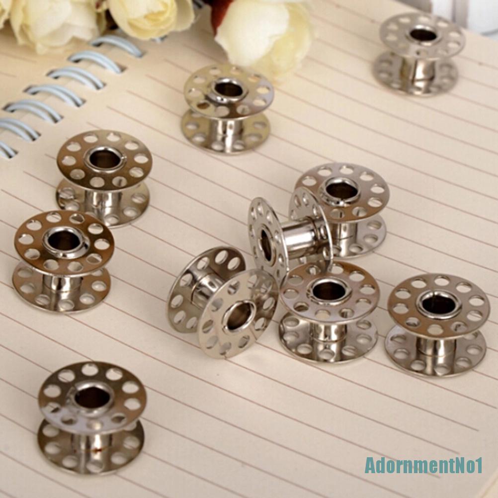 (AdornmentNo1) 20pcs / Set Bobbin / Penggulung Benang Bahan Stainless Steel Untuk Mesin Jahit Viking