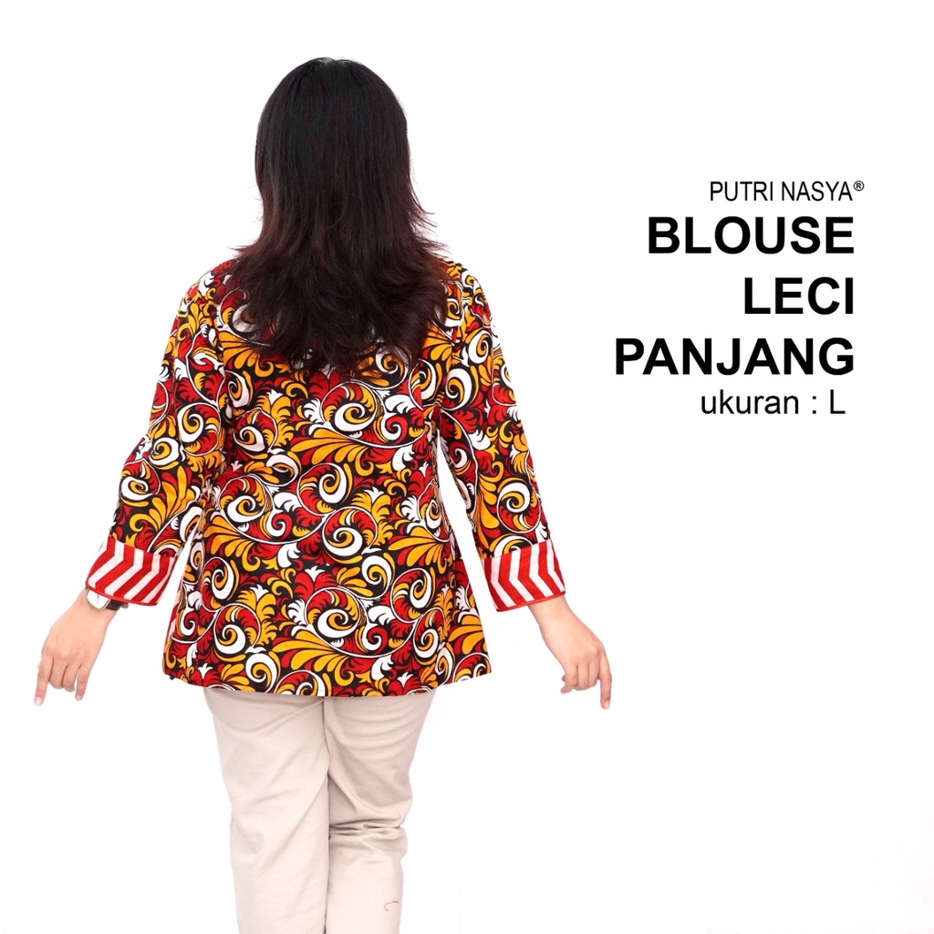 Atasan Batik Big Size Blouse Wanita Jumbo Seragam Batik S-M-L-XL-2L-3L-4L-5L-6L-7L Blus Model Big Kantor Seragam Batik / Atasan Kerja Formal Big Size / Pakaian Batik Formal LD 140 Kekinian