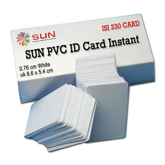 SUN PVC ID Card 0,76 White uk 8.6 x 5.4 cm (Kertas PVC INSTANT)   Name tag| Card