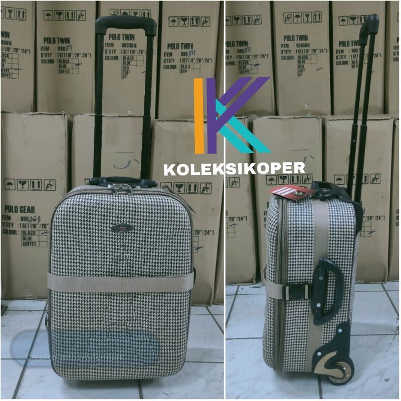 Koper Original Polo Team Kanvas Roda 2 Size Kabin 18 inchi