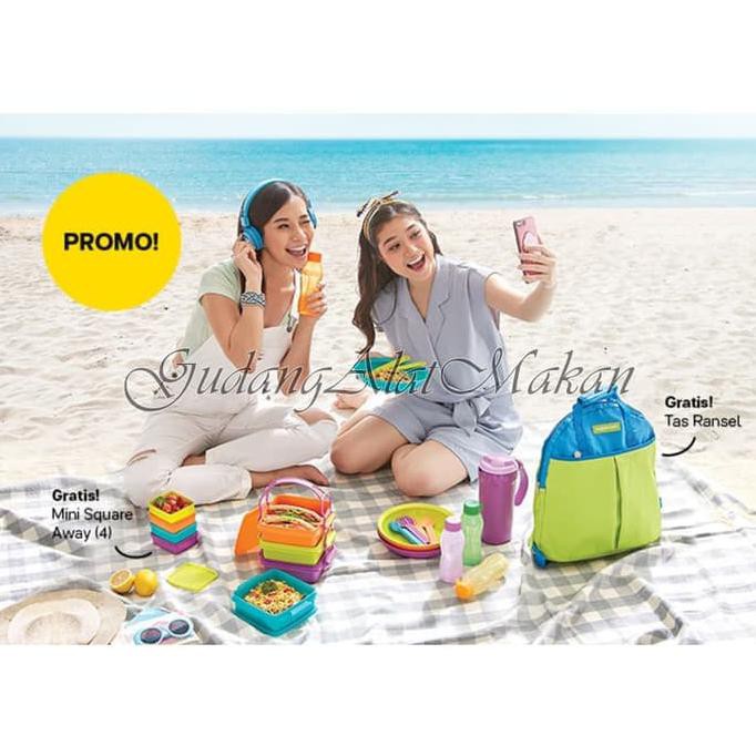 Unik Tupperware Picnic Set free tas tempat makan botol tempat minum piring Diskon