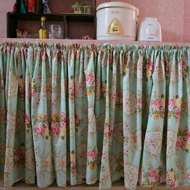 Terlaris gorden dapur motif chloe hijau