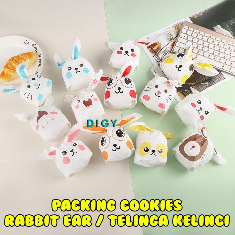 [5 PCS] Packing Cookies Lebaran / idul fitri   Rabbit S Ear Kemasan  Kue Lucu Unik Packaging Cookies Bunny / Rabbit