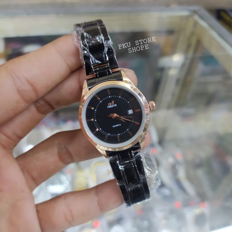 JAM TANGAN WANITA IMPORT FITUR TANGGAL WANITA ANTI AIR RANTAI STAINLES STEL JAM TANGAN KASUAL WANITA TERBARU FREE BATRAI CADANGAN JAM ANGAN WANITA MIRETE 7789