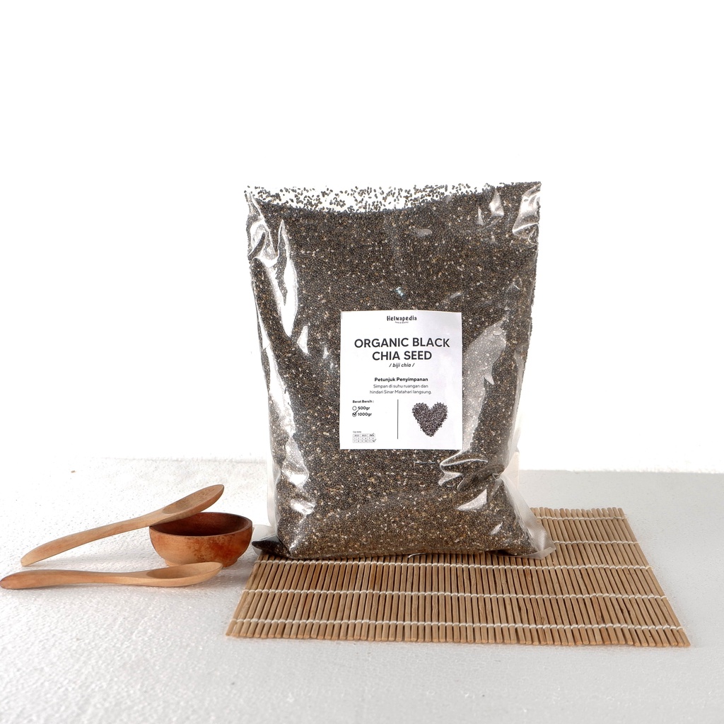 Organic Black Chia Seed 1kg Premium Biji Chiaseed Original