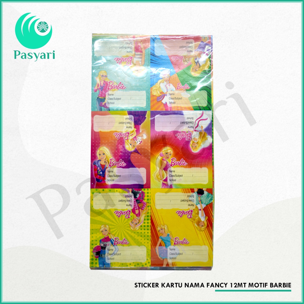 

Sticker Kartu Nama Fancy 12mt motif barbie