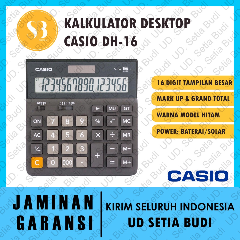 Kalkulator Dekstop Casio DH-16 Asli dan Bergaransi DH16