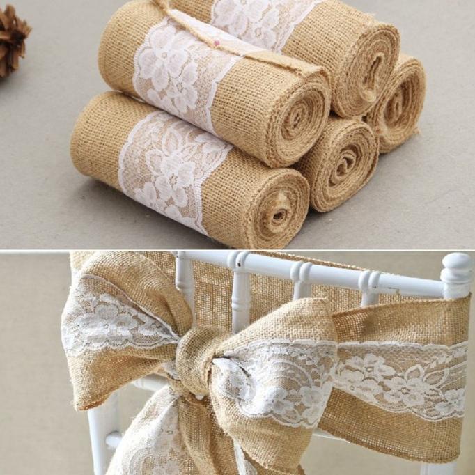 

Premium Product!!! Topfire 1Pc Pita Kain Goni Hias Lace Dekorasi Kursi Pesta Nikah - Paling Diminati