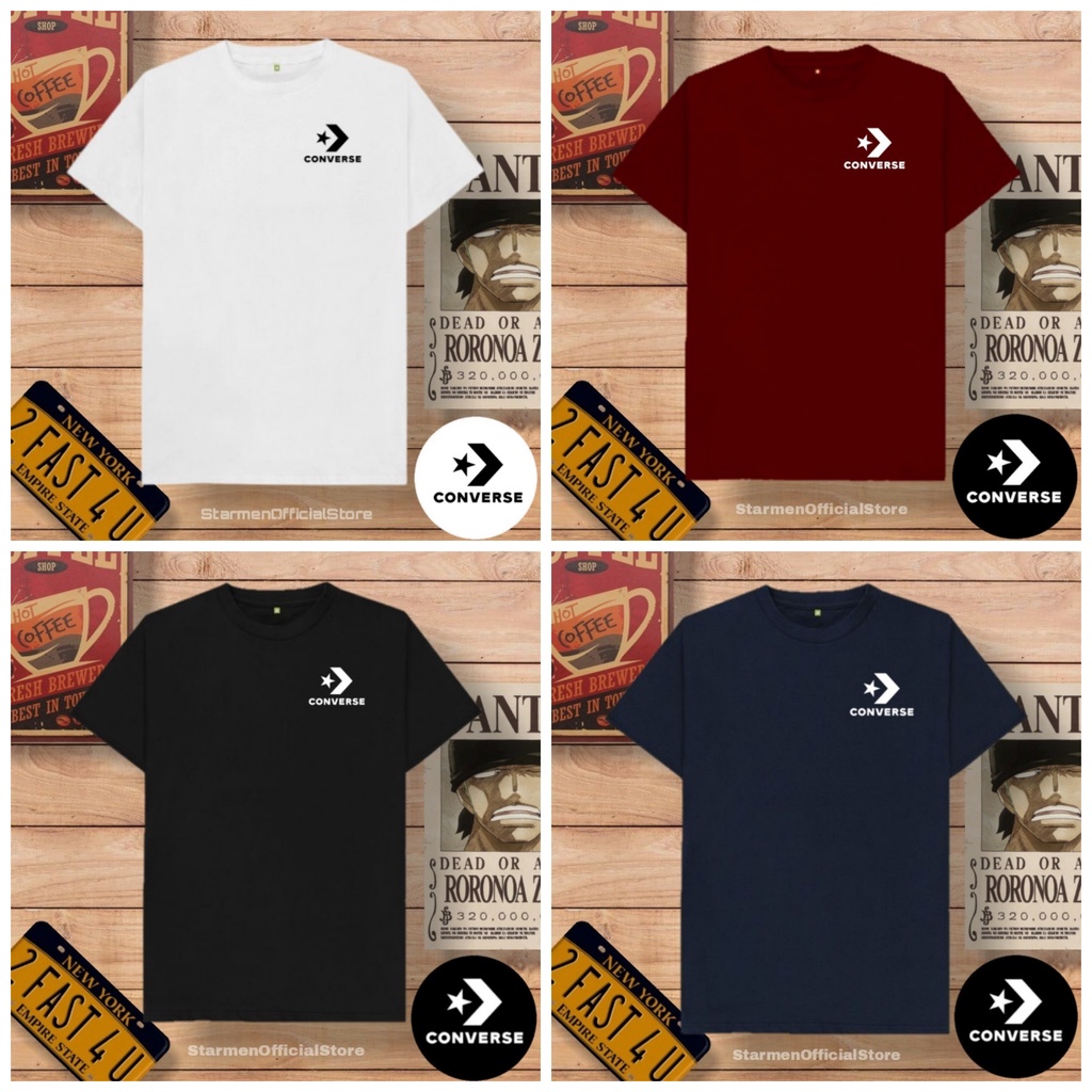 Kaos Distro Unisex LOGO CONVERS Katun Combed 30s / sablon polyflex /polyflex premium / Pakaian Pria Wanita Atasan Cowok Cewek /kaos kekinian / kaos viral / tshirt tumbrl tee basic /SIZE M , L , XL , XXL / kaus oblong oversize kaos murah best seller ready